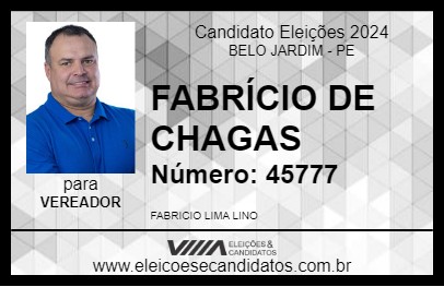 Candidato FABRÍCIO DE CHAGAS 2024 - BELO JARDIM - Eleições