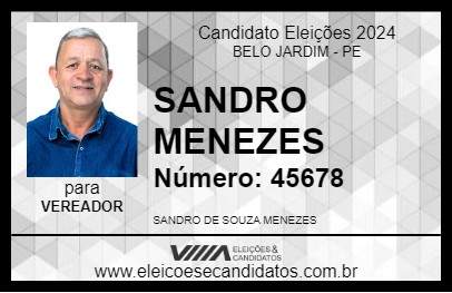 Candidato SANDRO MENEZES 2024 - BELO JARDIM - Eleições