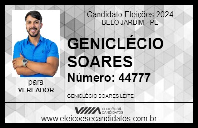 Candidato GENICLÉCIO SOARES 2024 - BELO JARDIM - Eleições