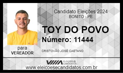 Candidato TOY DO POVO 2024 - BONITO - Eleições