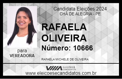 Candidato RAFAELA OLIVEIRA 2024 - CHÃ DE ALEGRIA - Eleições