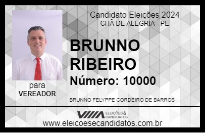 Candidato BRUNNO RIBEIRO 2024 - CHÃ DE ALEGRIA - Eleições