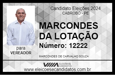 Candidato MARCONDES DA LOTAÇÃO 2024 - CABROBÓ - Eleições