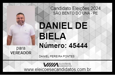 Candidato DANIEL DE BIELA 2024 - SÃO BENTO DO UNA - Eleições