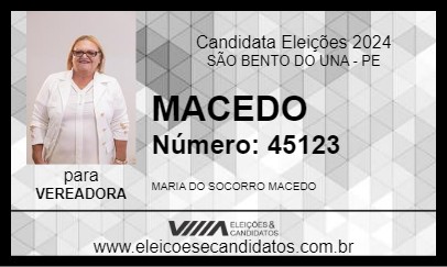 Candidato MACEDO 2024 - SÃO BENTO DO UNA - Eleições