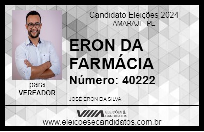 Candidato ERON DA FARMÁCIA 2024 - AMARAJI - Eleições