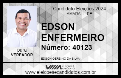 Candidato EDSON ENFERMEIRO 2024 - AMARAJI - Eleições