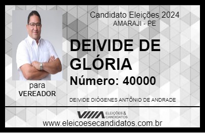 Candidato DEIVIDE DE GLÓRIA 2024 - AMARAJI - Eleições