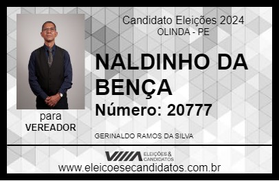 Candidato NALDINHO DA BENÇA 2024 - OLINDA - Eleições