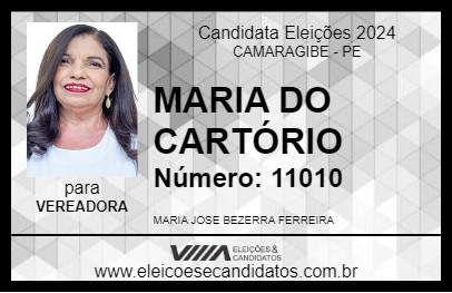 Candidato MARIA DO CARTÓRIO 2024 - CAMARAGIBE - Eleições