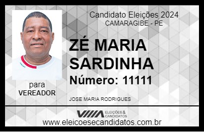 Candidato ZÉ MARIA SARDINHA 2024 - CAMARAGIBE - Eleições