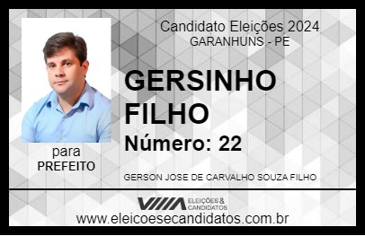 Candidato GERSINHO FILHO 2024 - GARANHUNS - Eleições