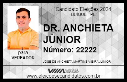 Candidato DR. ANCHIETA JÚNIOR 2024 - BUÍQUE - Eleições