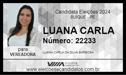 Candidato LUANA CARLA 2024 - BUÍQUE - Eleições