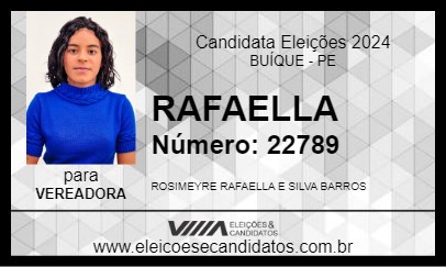 Candidato RAFAELLA 2024 - BUÍQUE - Eleições