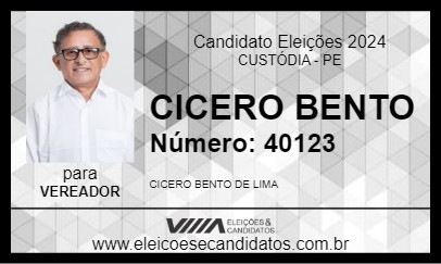 Candidato CICERO BENTO 2024 - CUSTÓDIA - Eleições