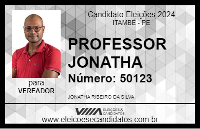 Candidato PROFESSOR JONATHA 2024 - ITAMBÉ - Eleições