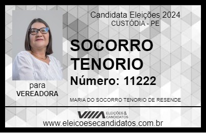 Candidato SOCORRO TENORIO 2024 - CUSTÓDIA - Eleições