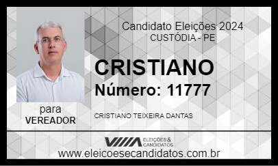 Candidato CRISTIANO 2024 - CUSTÓDIA - Eleições