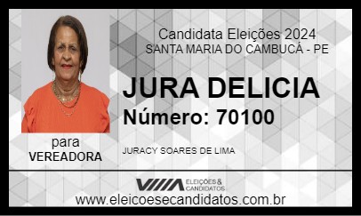 Candidato JURA DELICIA 2024 - SANTA MARIA DO CAMBUCÁ - Eleições