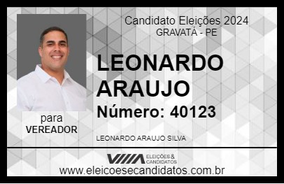 Candidato LEONARDO ARAUJO 2024 - GRAVATÁ - Eleições