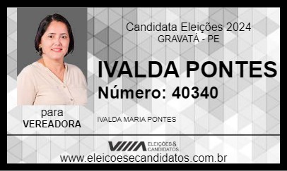 Candidato IVALDA PONTES 2024 - GRAVATÁ - Eleições