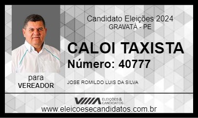 Candidato CALOI TAXISTA 2024 - GRAVATÁ - Eleições