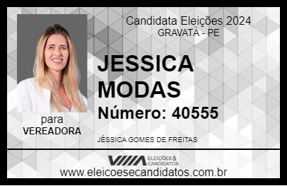 Candidato JÉSSICA MODA 2024 - GRAVATÁ - Eleições