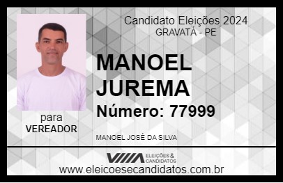 Candidato MANOEL JUREMA 2024 - GRAVATÁ - Eleições