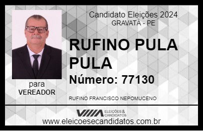 Candidato RUFINO PULA PULA 2024 - GRAVATÁ - Eleições