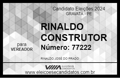 Candidato RINALDO CONSTRUTOR 2024 - GRAVATÁ - Eleições