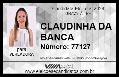 Candidato CLAUDINHA DA BANCA 2024 - GRAVATÁ - Eleições