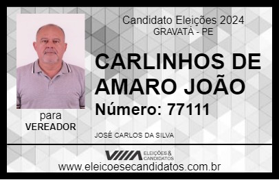 Candidato CARLINHOS DE AMARO JOÃO 2024 - GRAVATÁ - Eleições