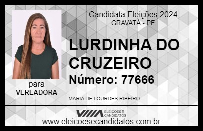 Candidato LURDINHA DO CRUZEIRO 2024 - GRAVATÁ - Eleições