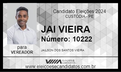 Candidato JAI VIEIRA 2024 - CUSTÓDIA - Eleições