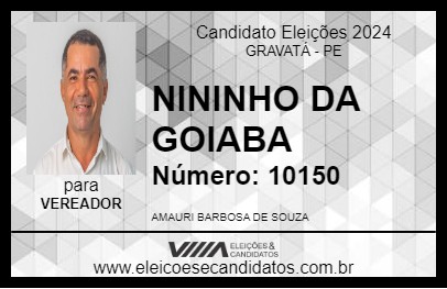 Candidato NININHO DA GOIABA 2024 - GRAVATÁ - Eleições