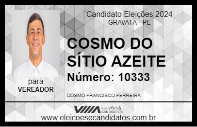 Candidato COSMO DO SÍTIO AZEITE 2024 - GRAVATÁ - Eleições