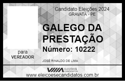 Candidato GALEGO DA PRESTAÇÃO 2024 - GRAVATÁ - Eleições