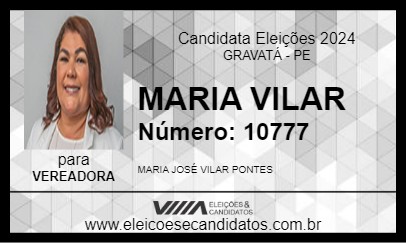 Candidato MARIA VILAR 2024 - GRAVATÁ - Eleições