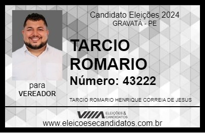 Candidato TARCIO ROMARIO 2024 - GRAVATÁ - Eleições