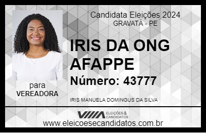 Candidato IRIS DA ONG 2024 - GRAVATÁ - Eleições