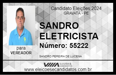 Candidato SANDRO ELETRICISTA 2024 - GRAVATÁ - Eleições