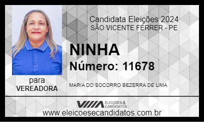 Candidato NINHA 2024 - SÃO VICENTE FÉRRER - Eleições