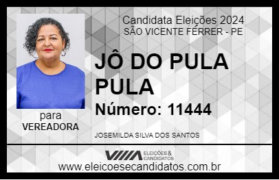 Candidato JÔ DO PULA PULA 2024 - SÃO VICENTE FÉRRER - Eleições