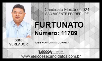 Candidato FURTUNATO 2024 - SÃO VICENTE FÉRRER - Eleições