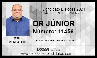 Candidato DR  JÚNIOR 2024 - SÃO VICENTE FÉRRER - Eleições