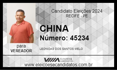 Candidato CHINA 2024 - RECIFE - Eleições