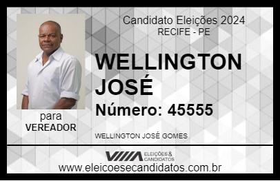 Candidato WELLINGTON JOSÉ 2024 - RECIFE - Eleições