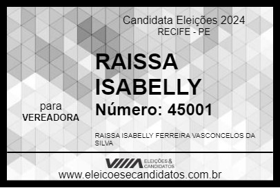 Candidato RAISSA ISABELLY 2024 - RECIFE - Eleições