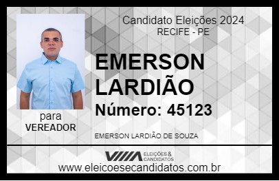 Candidato EMERSON LARDIÃO 2024 - RECIFE - Eleições